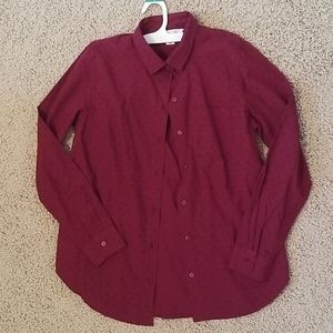 Maroon Button Down Collared Shirt